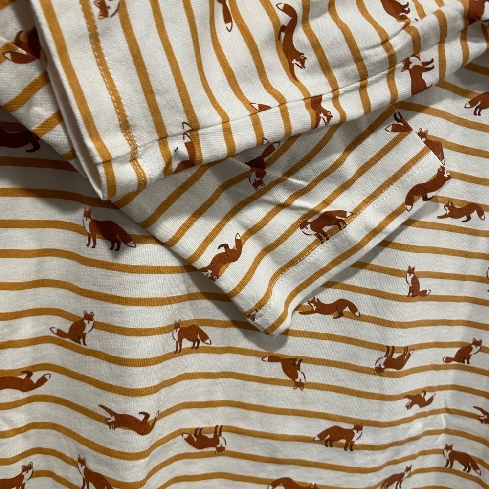 NWOT Serengeti Size L Mustard Stripe Red Fox Long Sleeve Crew Neck Tee Shirt - Picture 3 of 11